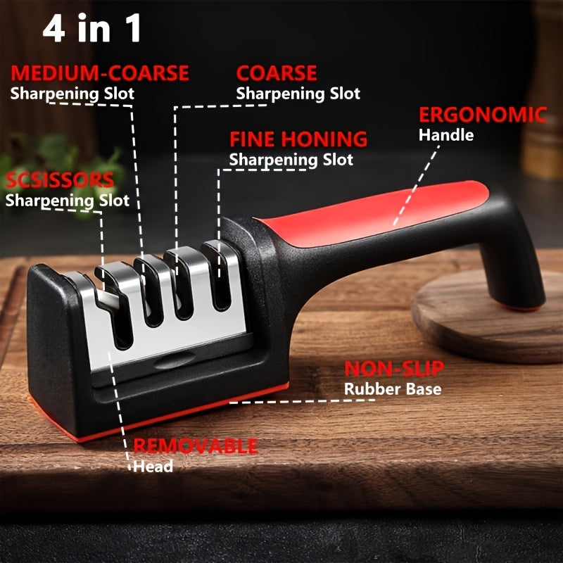 4-In-1 Stainless Steel Knife Sharpener Set